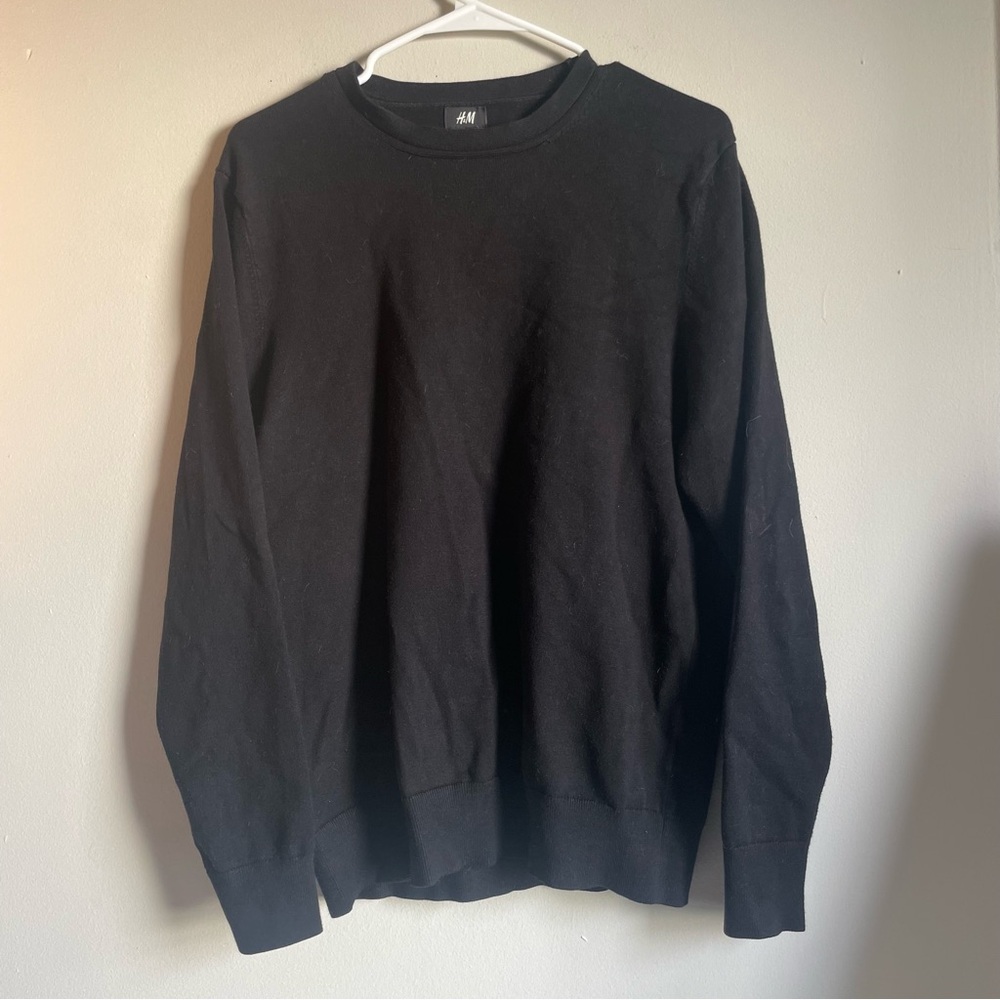 H&M Black Crewneck Sweater Classic Knit